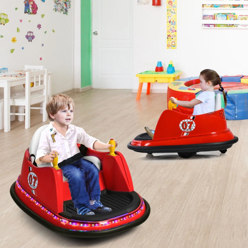 Macchina per autoscontri per bambini con luci colorate, Macchina elettrica autoscontri 6 V con musica Rosso