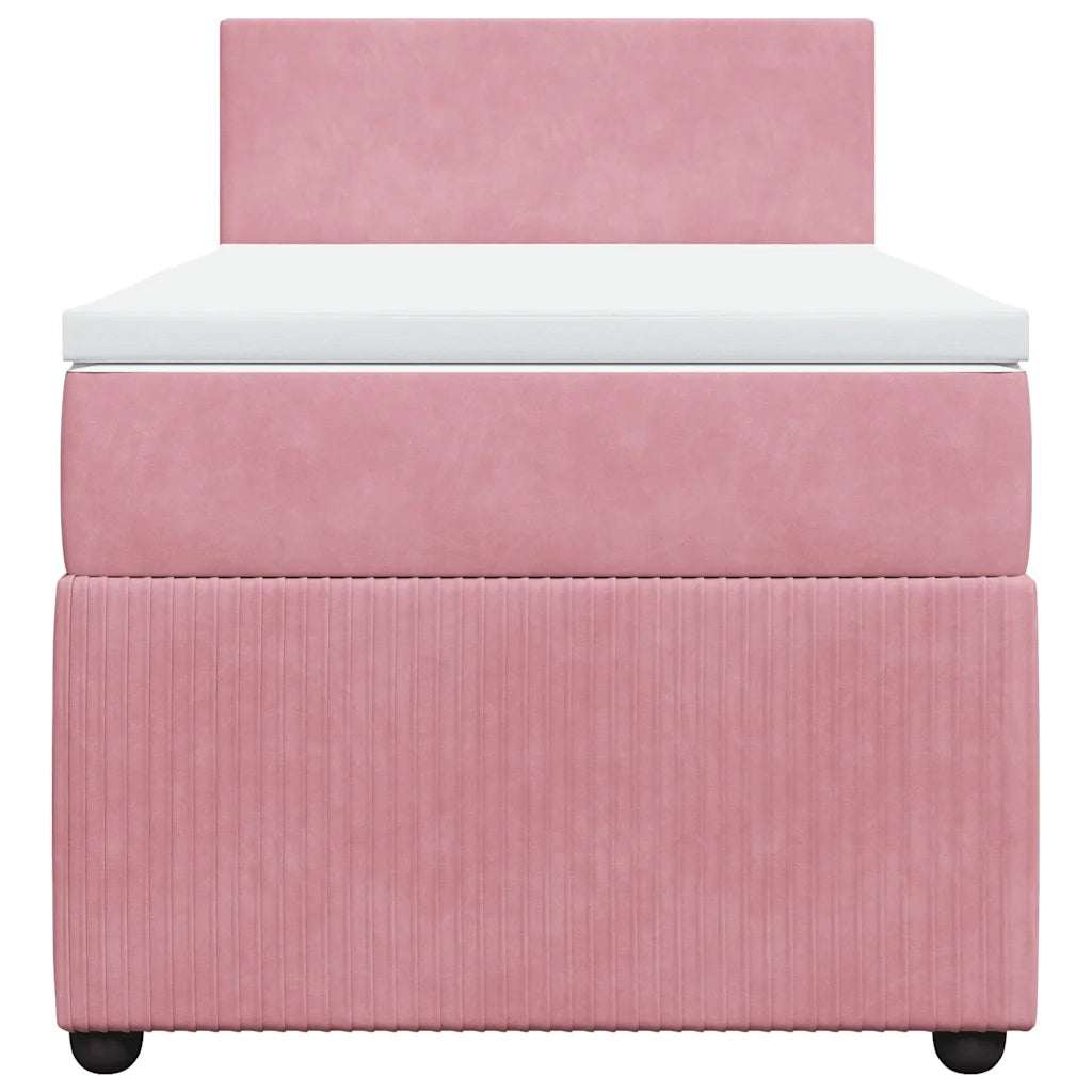 Giroletto a Molle con Materasso Rosa 90x200 cm in Velluto 3287637