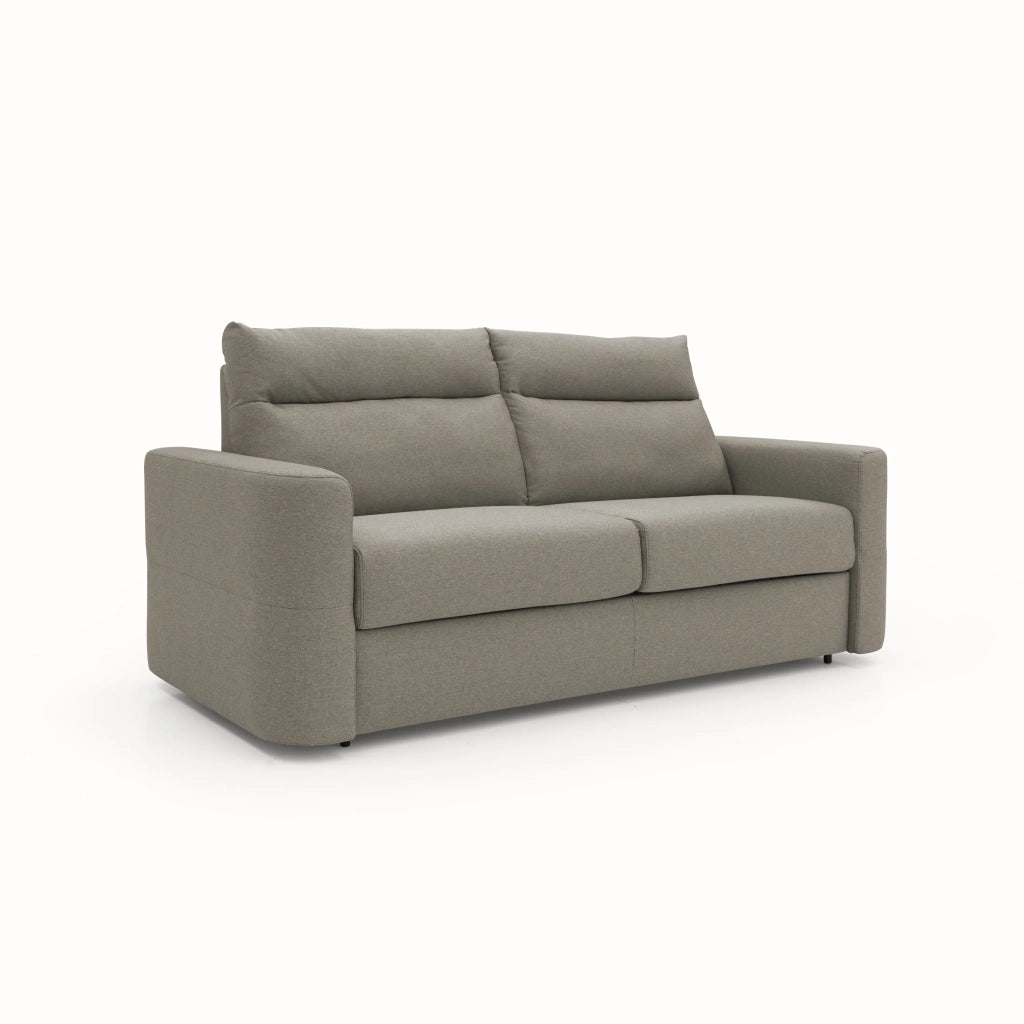Cupido Divano letto con morbido schienale alto in tessuto impermeabile simil cotone T13 202 cm (mat. 140x197) tortora