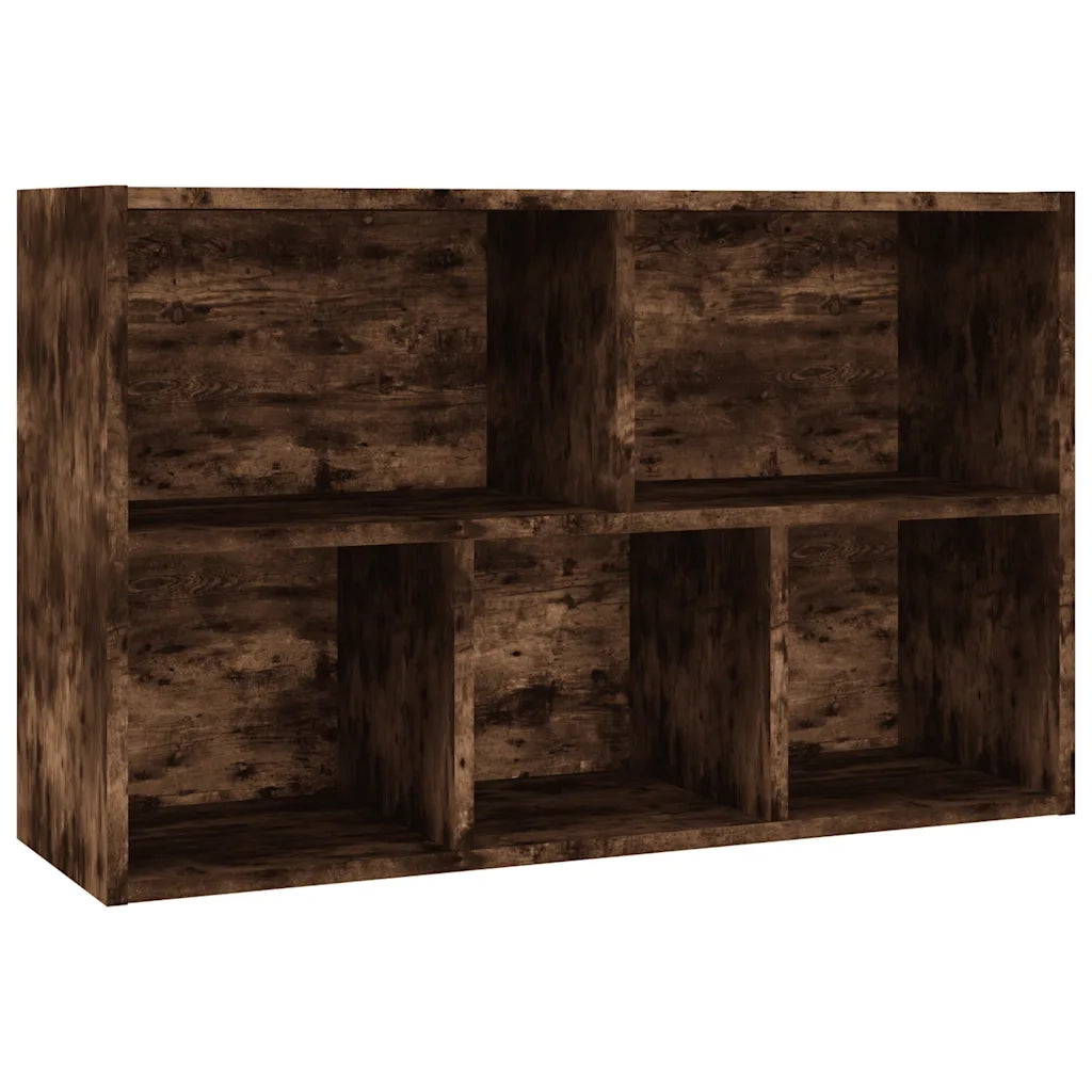 Libreria-Credenza-Armadietto Portaoggetti Rovere Fumo 50x25x80 cm in Legno Multistrato