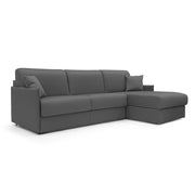 Evans Divano letto angolare con penisola in morbido tessuto impermeabile T13 252 cm Sinistro (mat. 140x197)  antracite