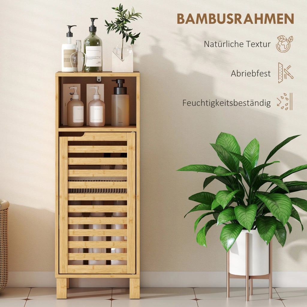 Mobile bagno a colonna in legno bamb¨´ ¨C Xylo ¨C porta a lamelle marrone chiaro