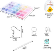 Kit di gioielli per armband 24 maglie 2 mm rocailles in vetro per gioielliere artigianale - kit per fare gioielli per armband - kit di armband DIY - kit per gioielli con rocailles