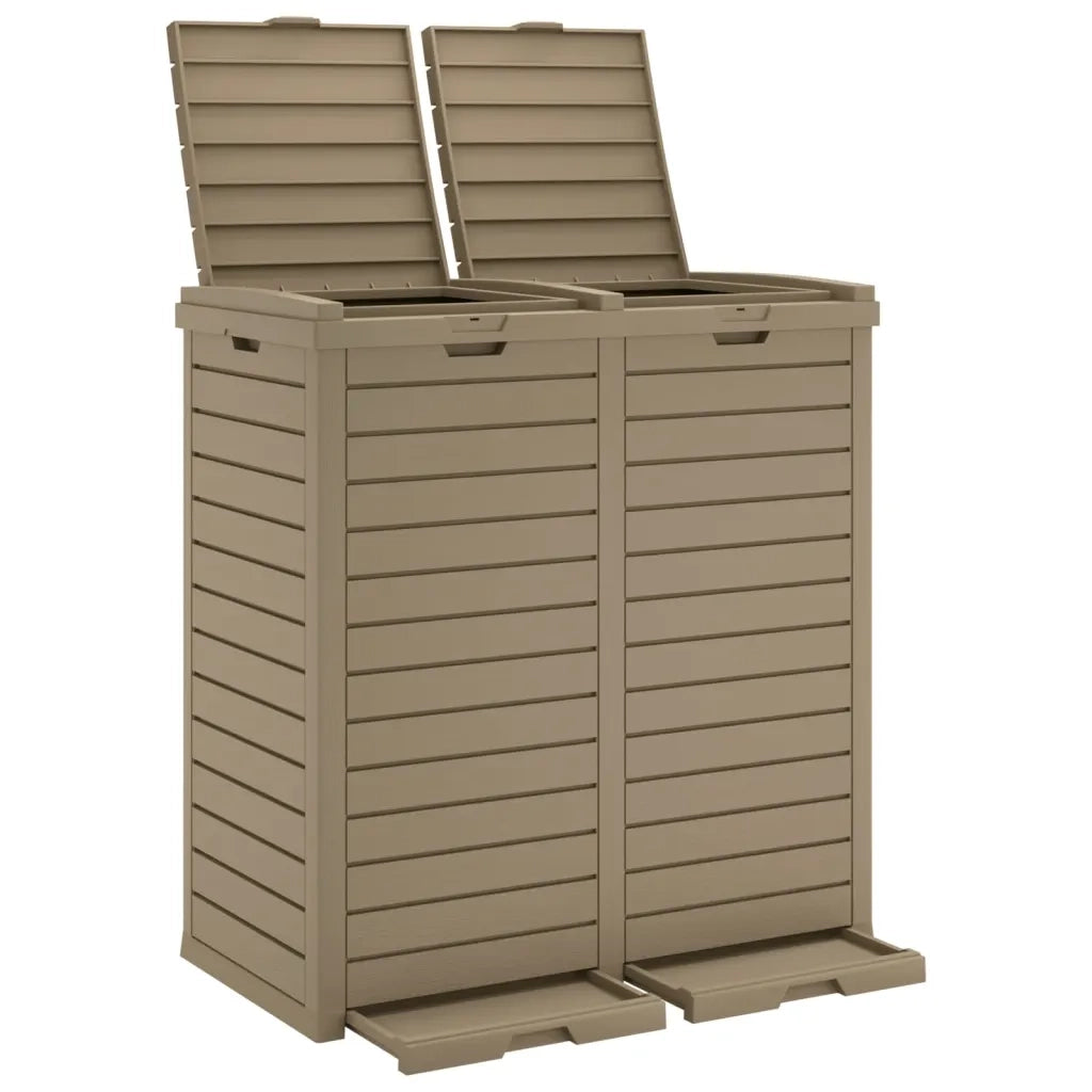 Cestino Rifiuti Esterno Marrone Chiaro 78x41x86cm Polipropilenecod mxl 110307