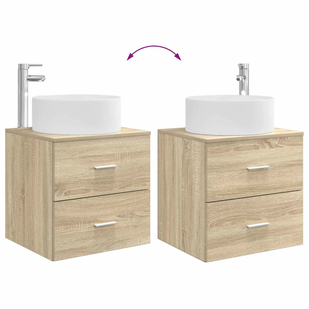 Set di mobili per il bagno 3 pz Rovere Sonoma 3405941
