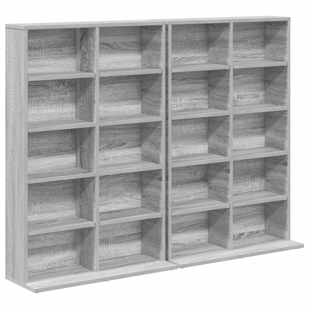 Mobile per CD 2 pz Sonoma grigio 65 x 23,5 x 97,5 cm 8012685