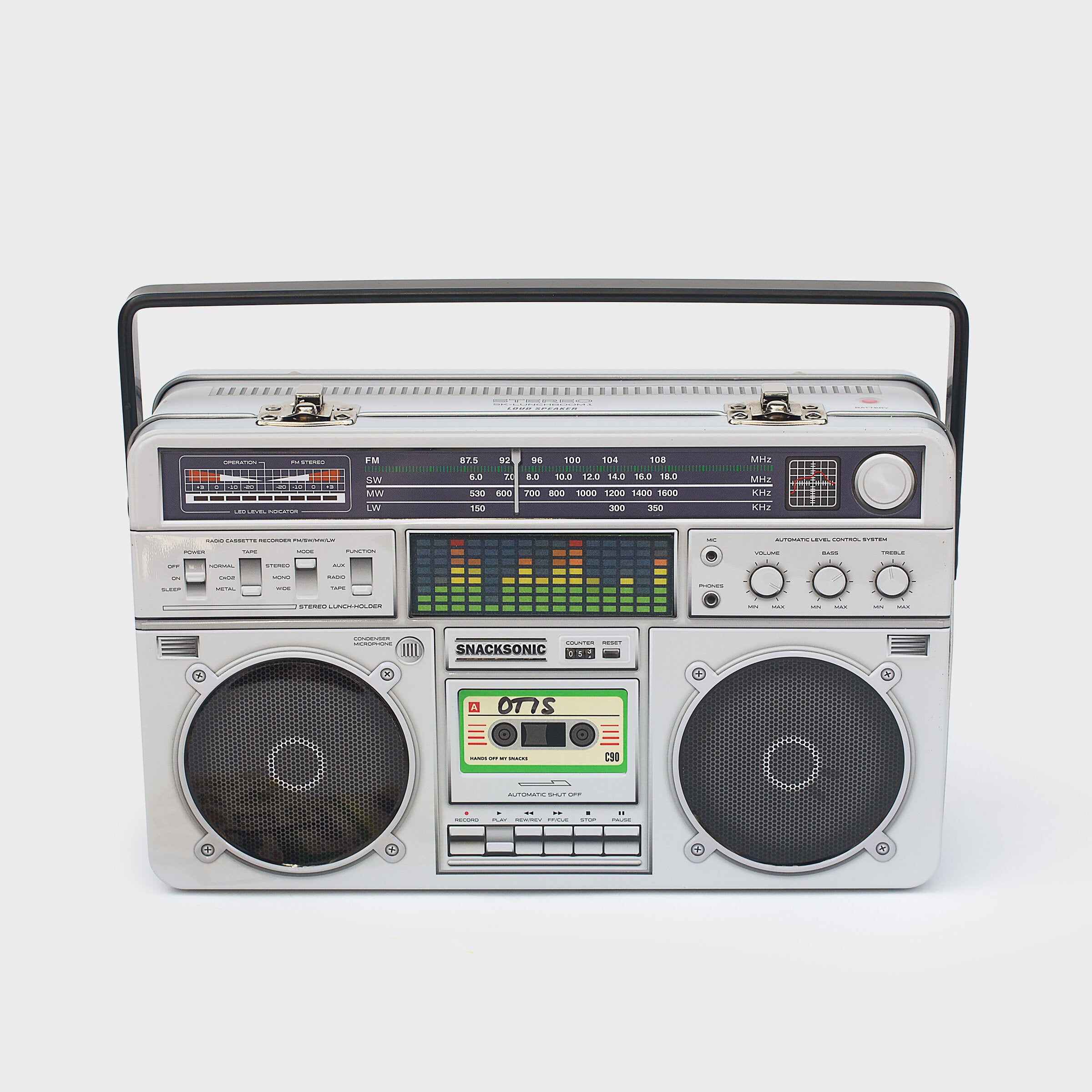Lunch Box Metallico Retro Ghetto Blaster con Animazione Lenticolare