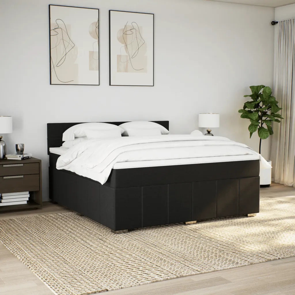 Giroletto a Molle con Materasso Nero 180x200 cm in Tessuto 3287149