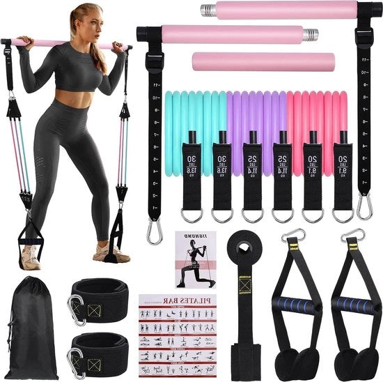 Bande di Resistenza Adattabili per Barre di Pilates - Palestra a Casa Yoga Stretching Allenamento di Forza Fitness
