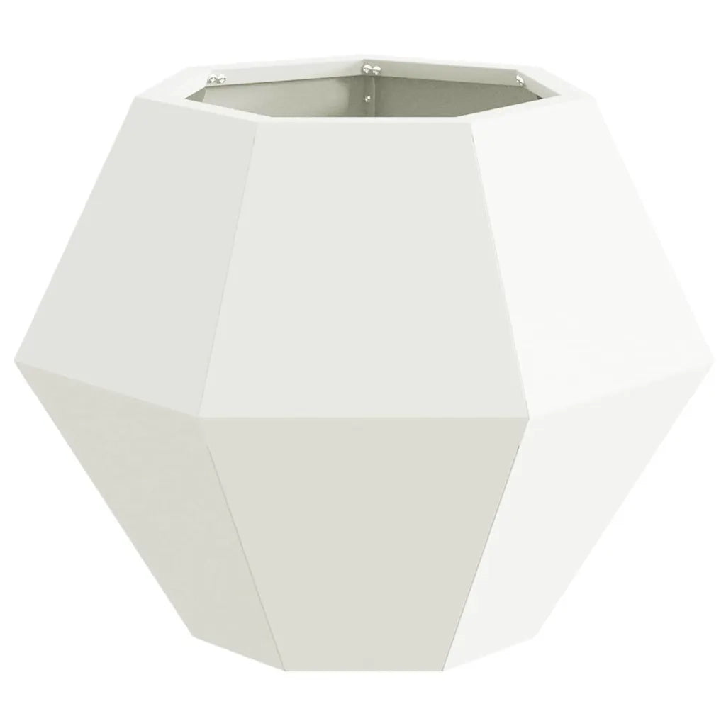 Fioriera 2 pcs Bianco 50 x 50 x 40 cm Acciaio