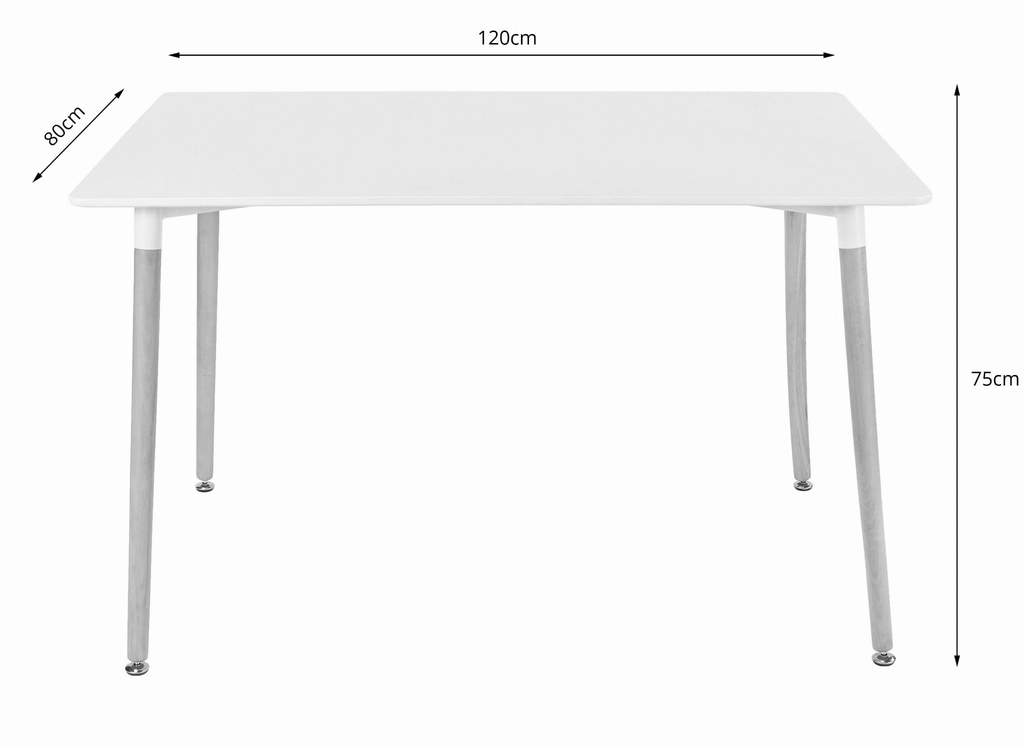 Tavolo da pranzo moderno bianco VALORA YURO 120 cm x 80 cm