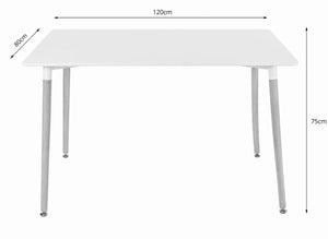 Tavolo da pranzo moderno bianco VALORA YURO 120 cm x 80 cm