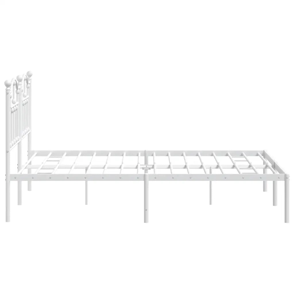 Giroletto con Testiera-Struttura Letto con testiera Metallo Bianco 140x200 cm 820704