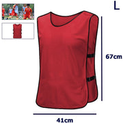 Trade Shop - Pettorina Da Allenamento Gilet Casacca Sportiva Scuola Calcio Sport Basket Color - Rosso   L