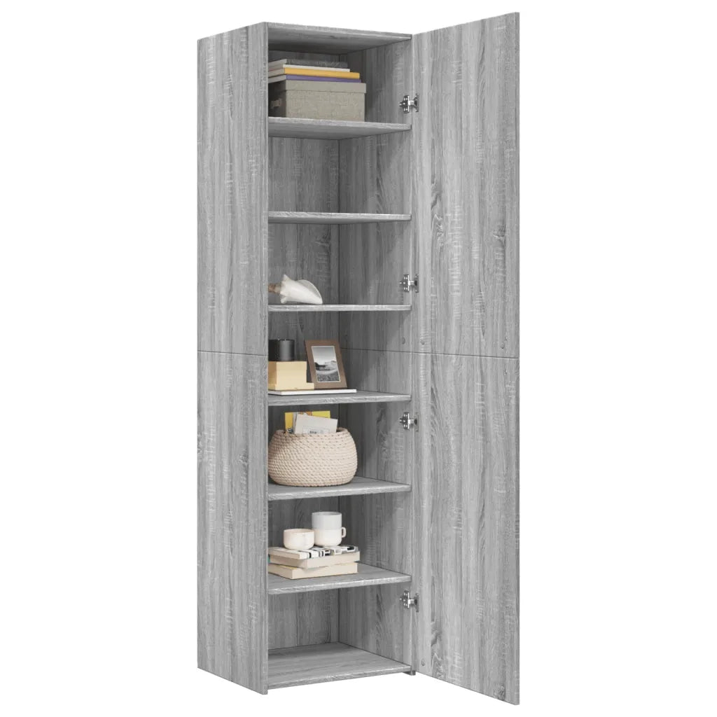Credenza-Buffet-Armadio da cucina Grigio Sonoma 50x42,5x185 cm in Legno Multistrato 424141