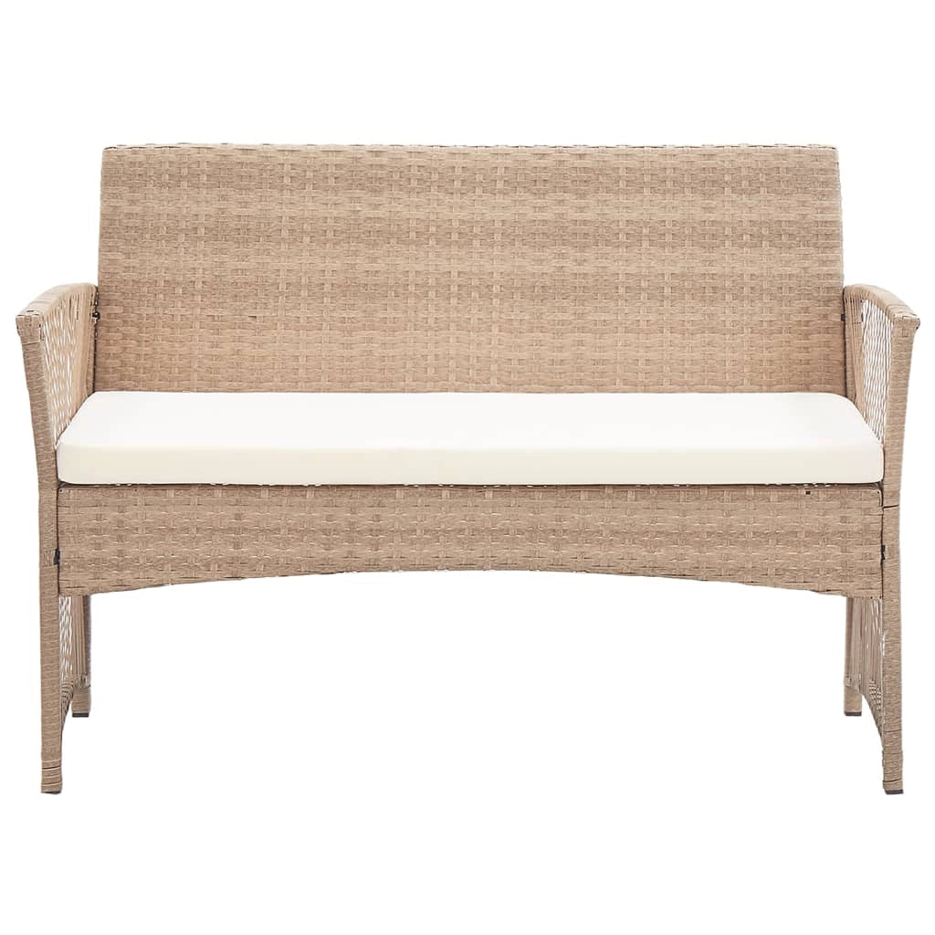 Set di mobili da giardino mobili da esterno 4 pezzi con cuscini resina di vimini beige 02_0016175