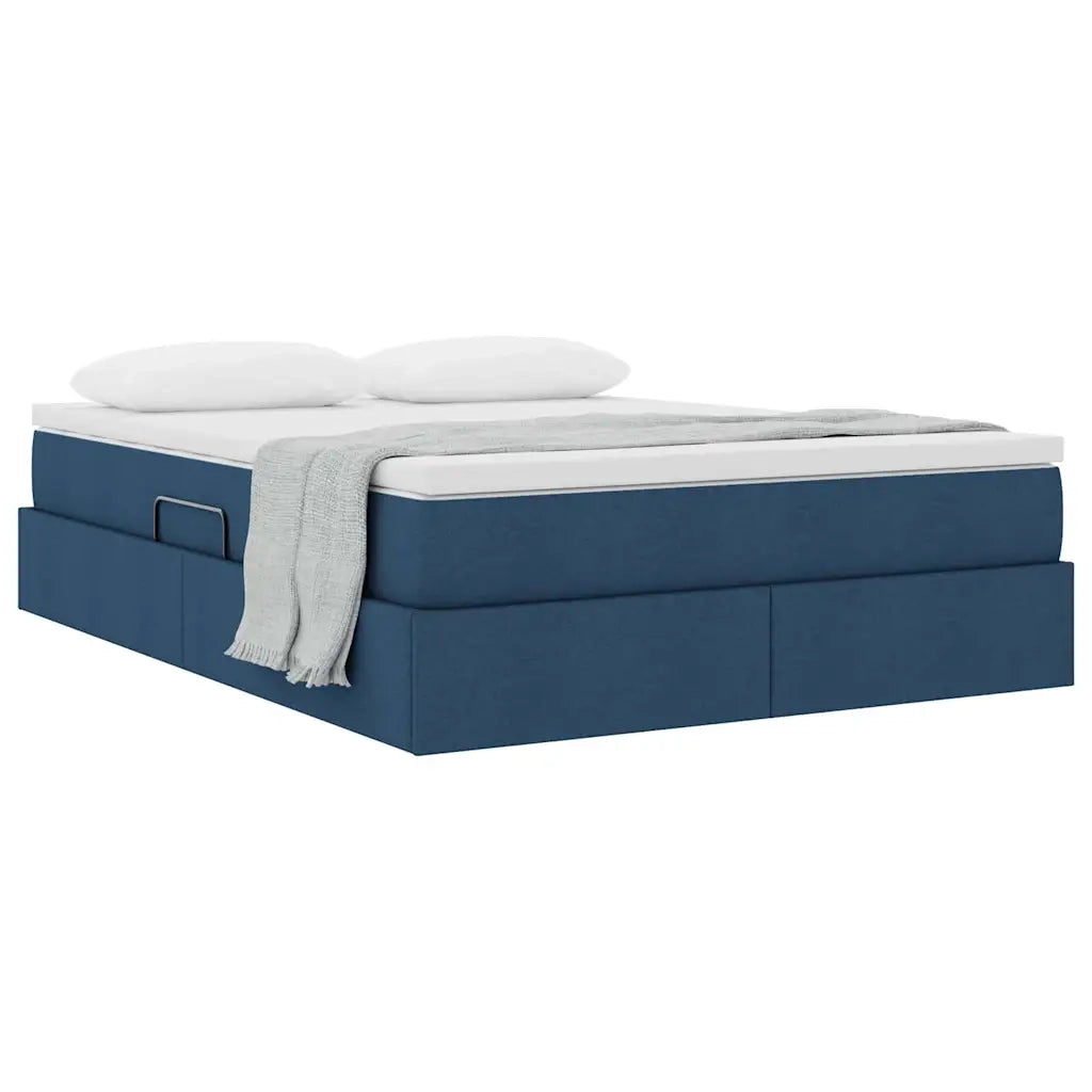 Letto con contenitore e materasso Blu 140 x 200 cm Poliestere 3370235