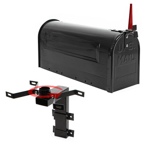 Cassetta postale americana a parete in acciaio zincato nero con supporto di montaggio