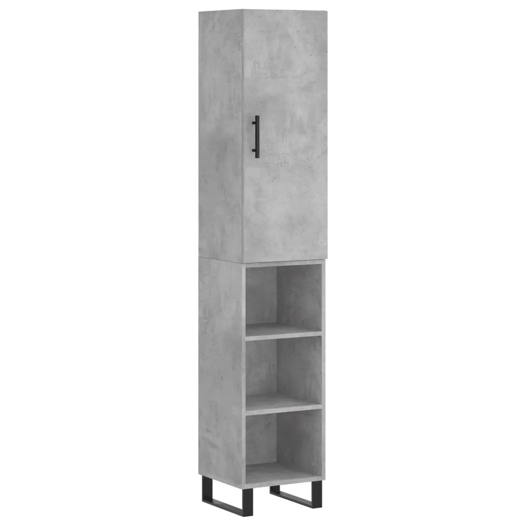 Credenza-Buffet-Armadio da cucina Grigio Cemento 34,5x34x180 cm in Legno Multistrato 227015