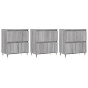 Buffet credenza cassettiera armadio mobile contenitore organizer per cucina soggiorno salotti 3 pezzi legno ingegnerizzato Sonoma grigio 02_0037176