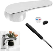 Contenitore in acciaio per rubinetti - manopola in colore caldo e freddo - maniglione per cucina e bagno (argentato).