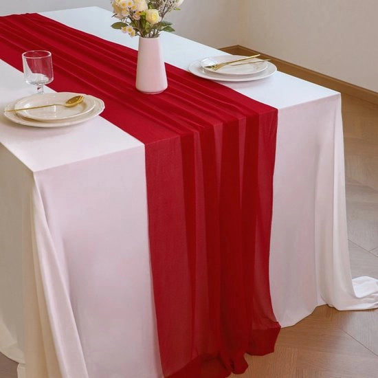 Tela da tavola trasparente - 75x600cm Tela da tavola romantica - Decorazione da tavola in stile bohemien - Adatta per matrimoni, feste, docce di nozze, compleanni