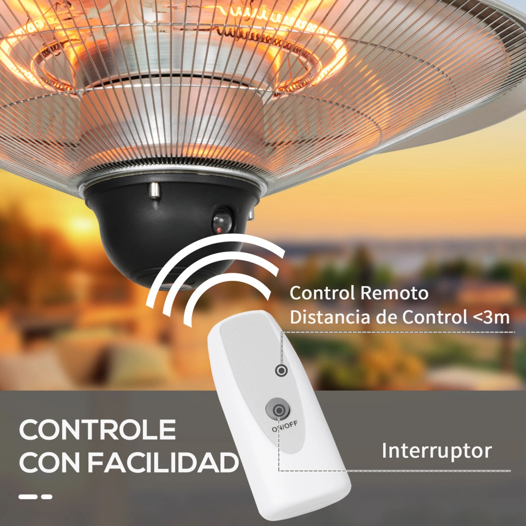 Calefactor a Infrarossi da Esterno ¨C zephmum ¨C ?58.5x33 cm 1010/2210W Grigio