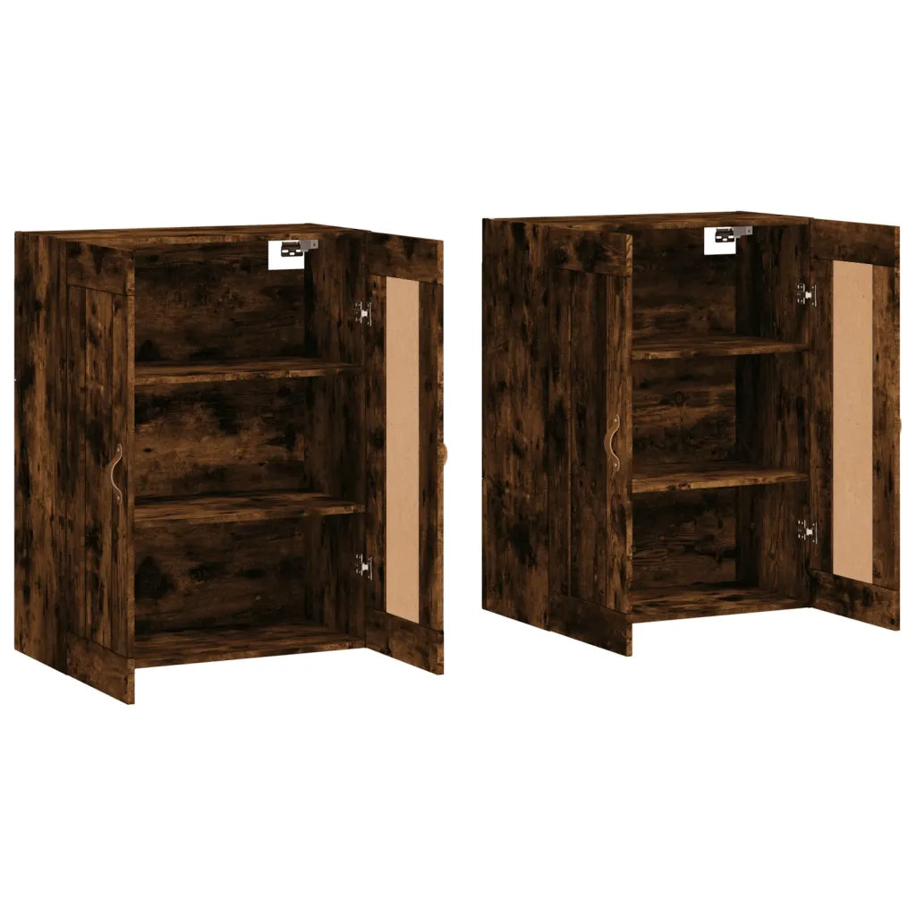 Armadietti a Parete 2 pz Rovere Fumo in Legno Multistrato 3197998