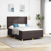 Letto a molle con materasso Marrone 140 x 190 cm Tessuto 3343752