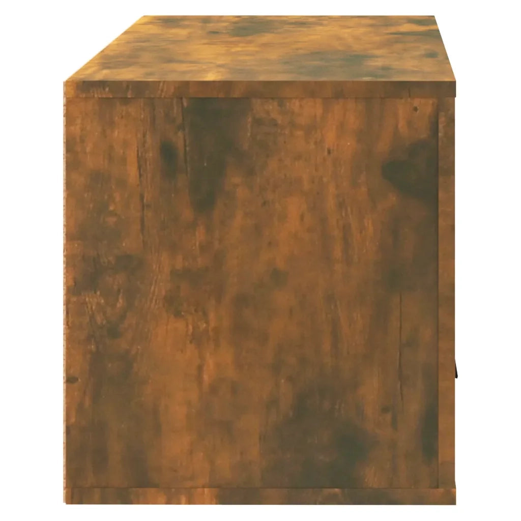 Scarpiera a Muro Rovere Fumo 70x35x38 cm Legno Massello Pino 821017
