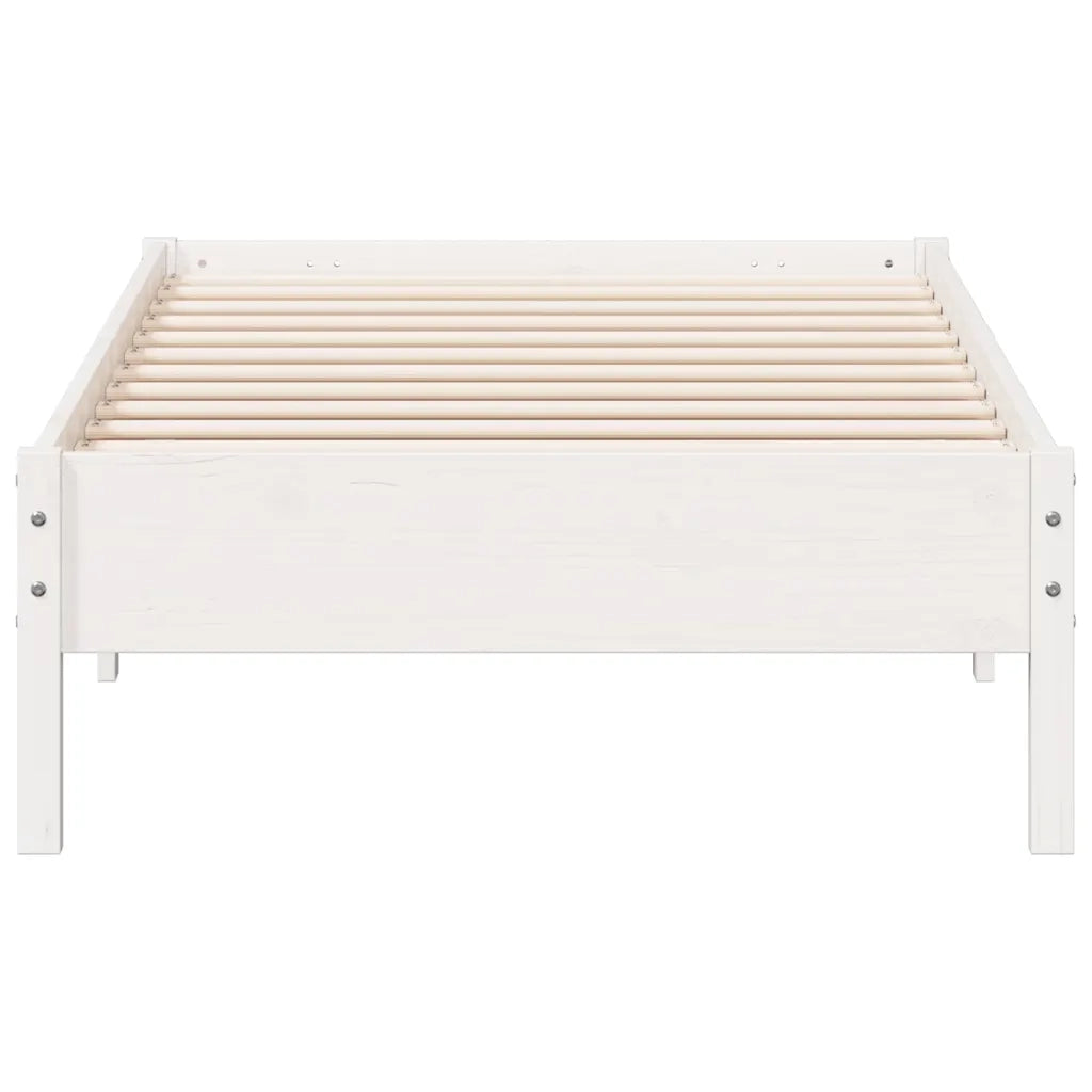 Letto senza Materasso Bianco 90x200 cm Legno Massello di Pino 842711