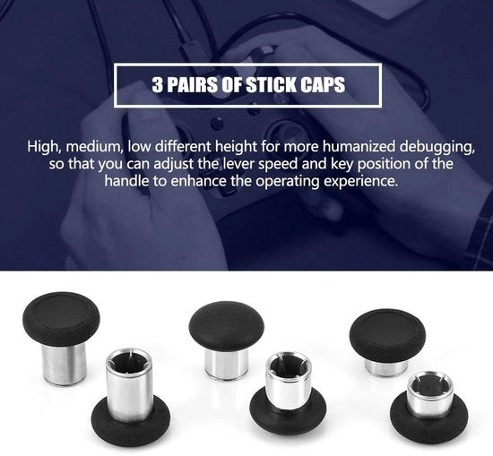 Kit di sostituzione per controller - Set di manopole - Stickcaps - Pulsanti direzionali metallici - Migliorata la sensibilità - Facile da sostituire - Controller per videogiochi