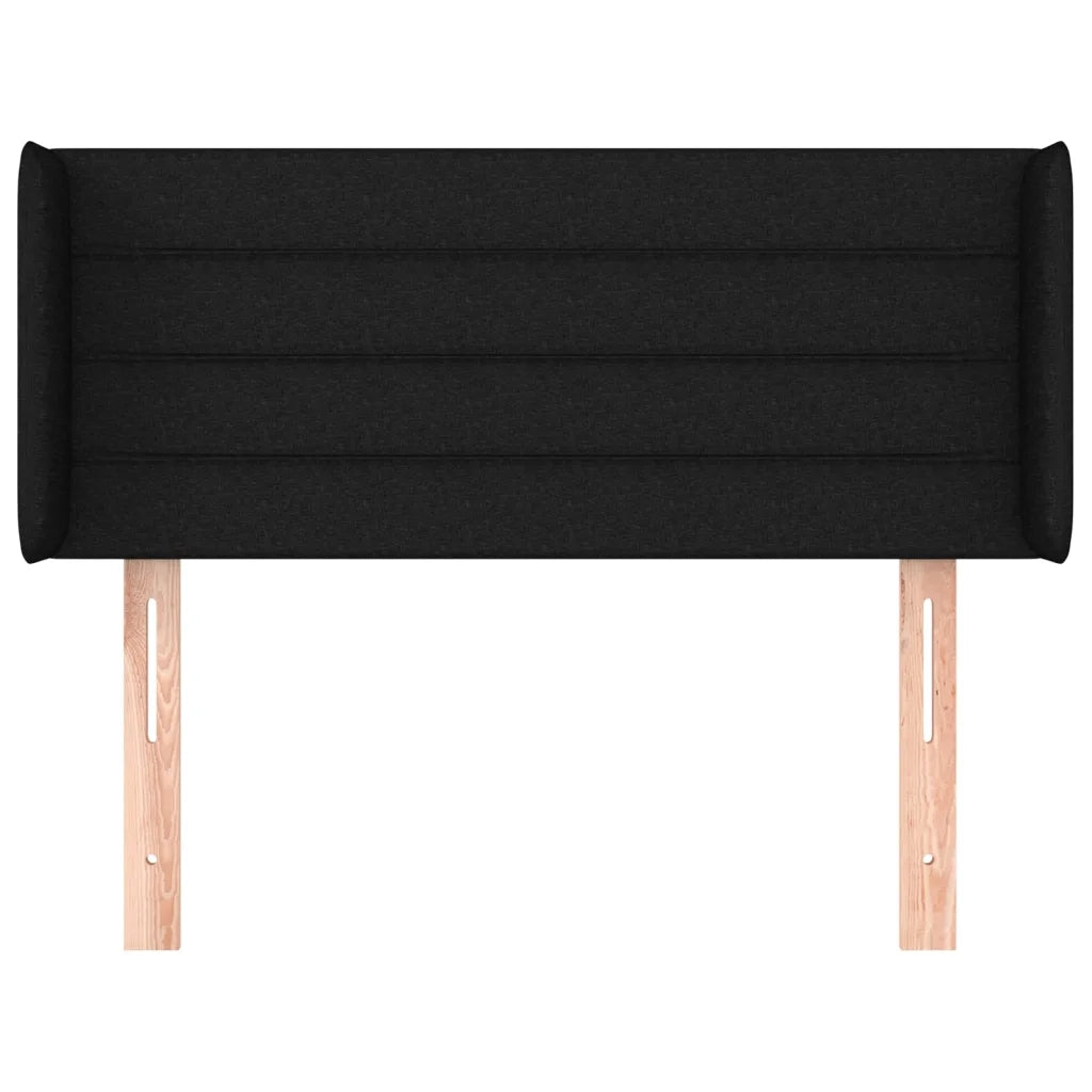 Testiera | Testata ad Orecchio Nera 103x16x78/88 cm in Tessuto