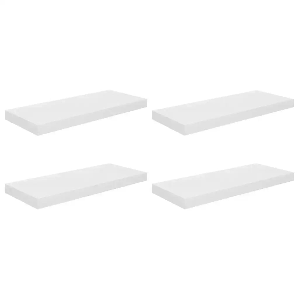 Scaffali a Parete 4 pz Bianco Lucido 60x23,5x3,8 cm in MDF 323750