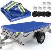 Telaio di protezione impermeabile per rimorchio - 140 x 115 cm - Bordo rinforzato - Corda Bungee da 8 m - Resistente alle abrasioni - Capacità di carico 350/750 kg - Telaio di protezione per rimorchi