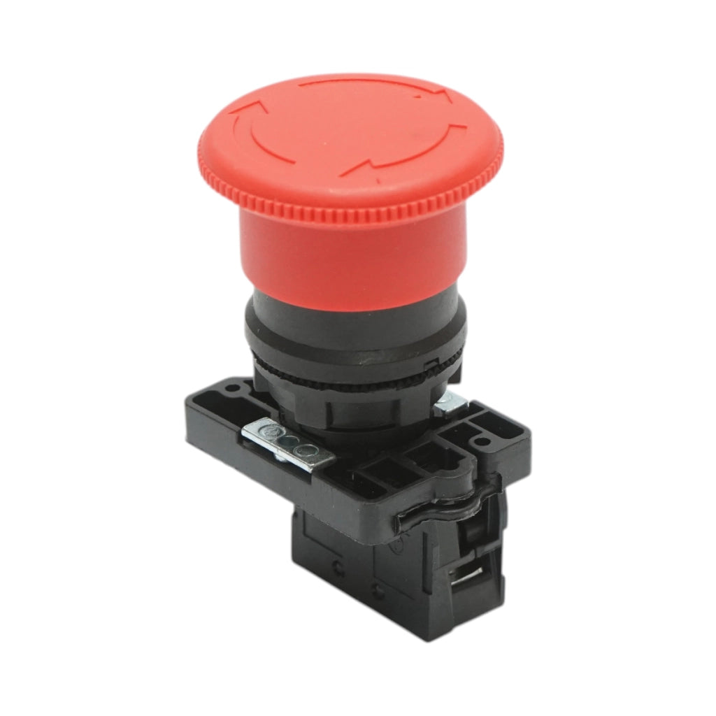 Pulsante di arresto di emergenza rosso con sgancio a rotazione 40 mm, 1 NC, 400 V/10 A LAY5 Breckner Germany