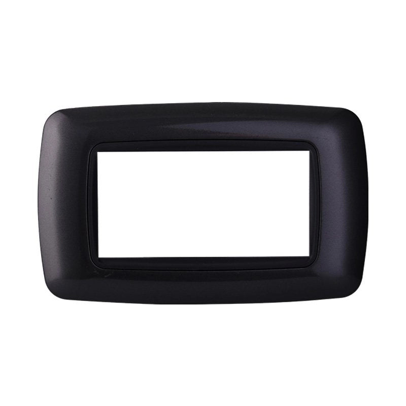Placca Plastica Bombata Serie Space 4P Colore Acciaio Scuro Compatibile Con Bticino Living International