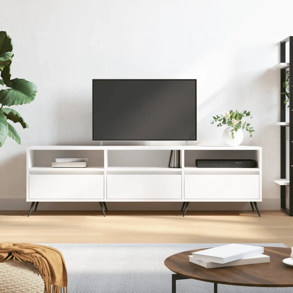 Mobile Porta TV-Mobile per TV-Credenza TV Bianco 150x30x44,5 cm in Legno Multistrato 736341