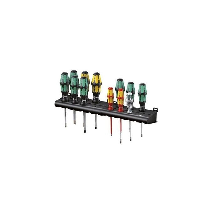 Wera 05051011001 Kraftform Plus Set di 12 cacciaviti con impugnatura ergonomica Kraftform Plus tecnologia Lasertip e sistema Take it easy colore Nero