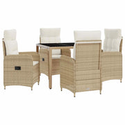 Set da pranzo per esterni 5 pcs Beige e Bianco Crema 3422337