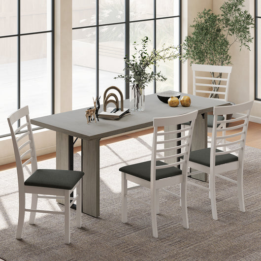Tavolo da Pranzo in Stile Industriale 180x80x75 cm fino a 8 Persone in Legno e Acciaio Grigio