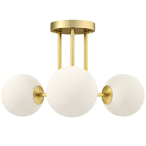 Lampadario da Soffitto Vintage 42x42x26.5 cm con 3 Punti Luce Attacchi G9 in Metallo e Plastica Oro