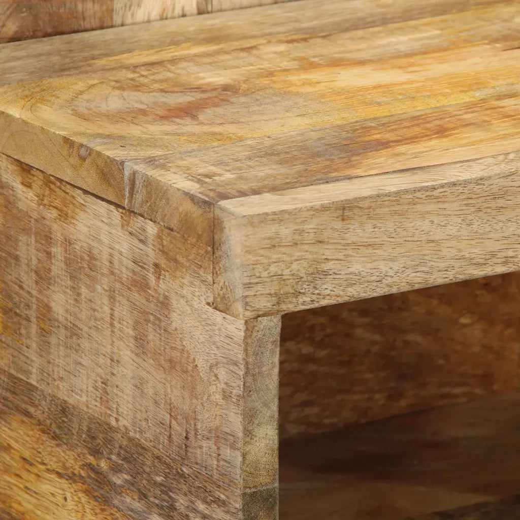 Comodino-Tavolino da notte 50x27x50 cm in Legno Grezzo Massello di Mango 607443