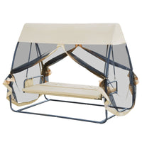 Dondolo 3 Posti da Giardino con Zanzariera Schienale Reclinabile per Funzione Letto Caffè? Chiaro