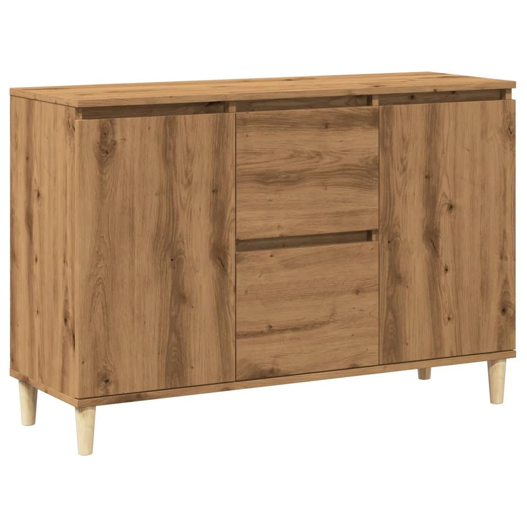 Buffet credenza cassettiera mobiletto mobile contenitore organizer cucina soggiorno salotto fatto a mano 102 x 35 x 70 cm legno ingegnerizzato marrone 02_0030807