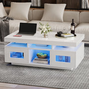 Tavolino-Xylo-100x50x43cm bianco LED app presa elettrica