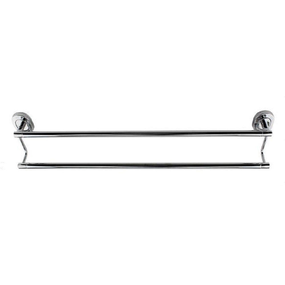 Trade Shop - Portasciugamani Porta Asciugamano Doppio Cromato 60cm Accessorio Da Bagno 69197 -