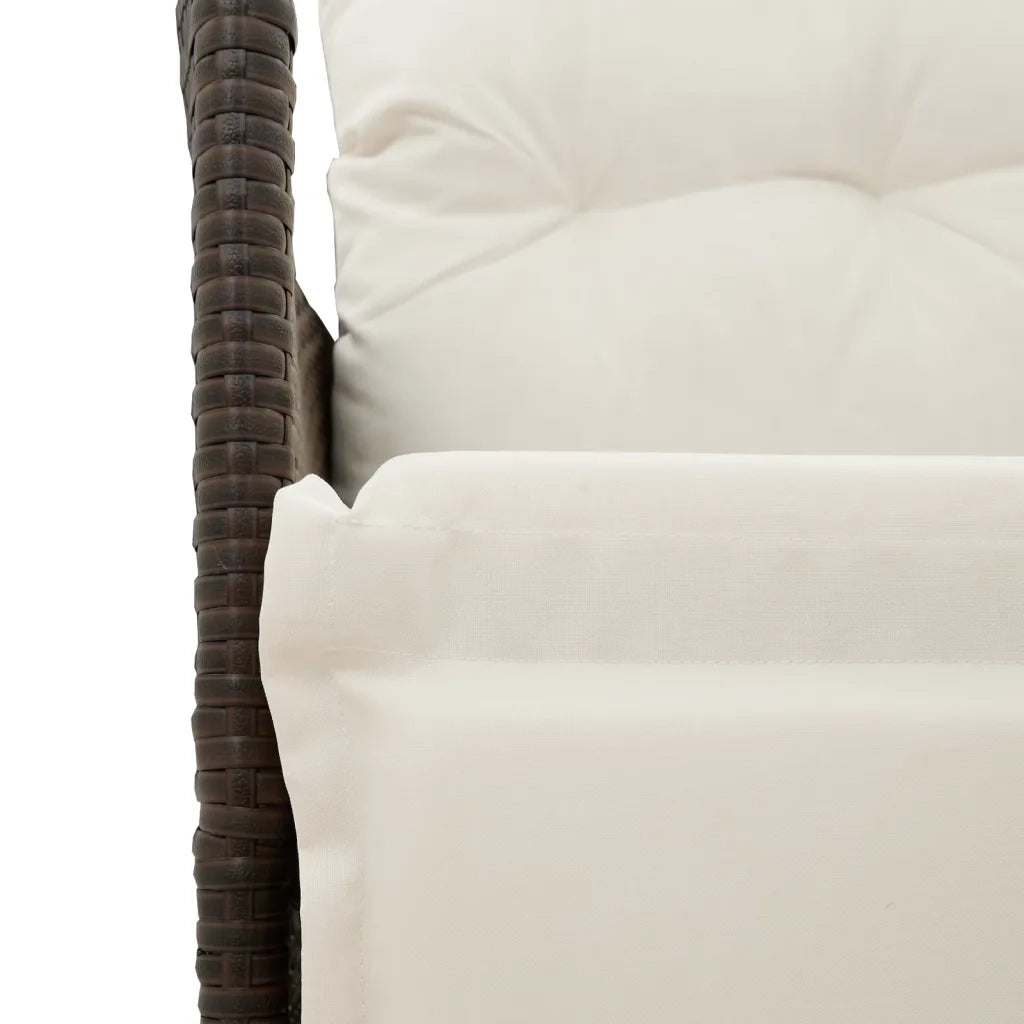 Sedia Reclinabile da Giardino | Sedie da Esterno con Cuscini Marrone in Polyrattan