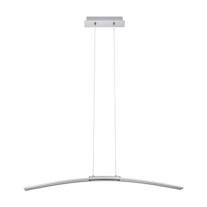 Lampadario A Sospensione Moderno Lasana Alluminio Cromo 1 Luce Led 30W 3500Lm