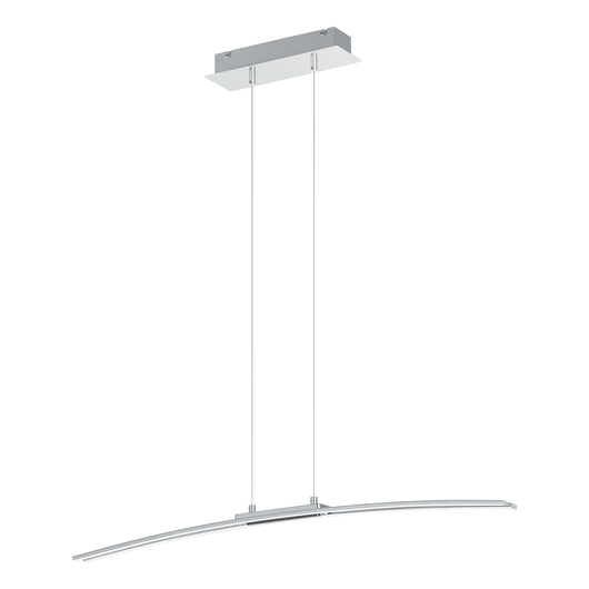 Lampadario A Sospensione Moderno Lasana Alluminio Cromo 1 Luce Led 30W 3500Lm